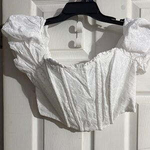 Wild Fable White Eyelet Puff Sleeve Blouse